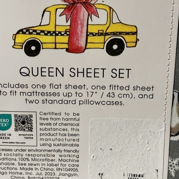 NEW QUEEN CYNTHIA ROWLEY FESTIVE DOGS POODLES, DALMATIONS, W/ HOLLY SHEET SET - Picture 7 of 8